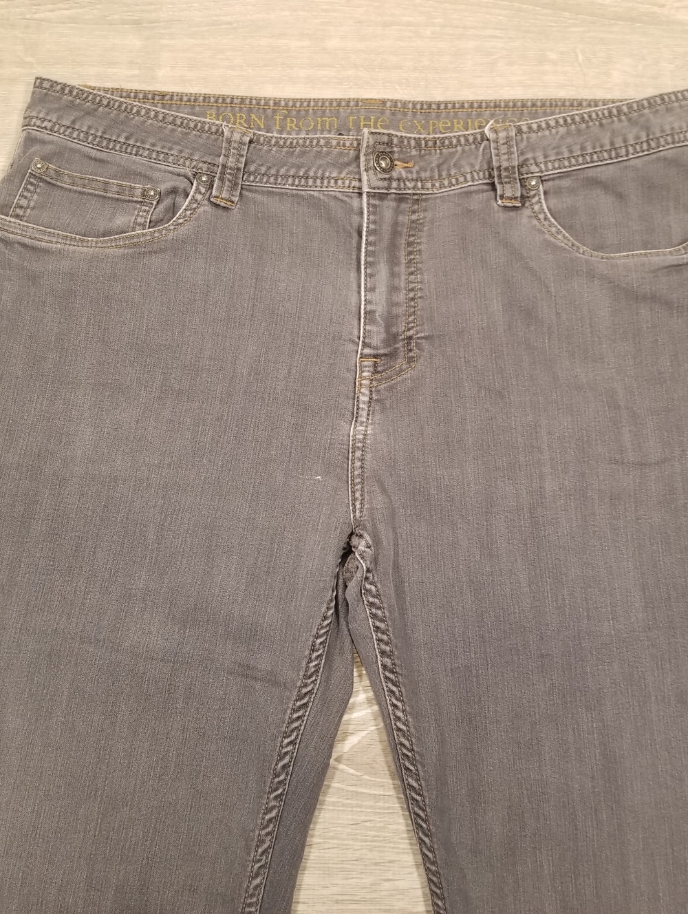 PrAna Slim Fit Jeans Mens 38x32 Gray Stretch Straight Leg Flex Casual Comfort - Picture 2 of 9